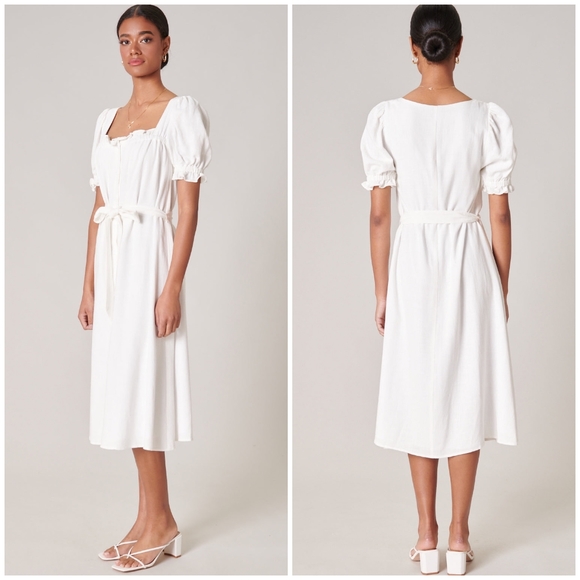 LAST ONE❗️Sugar + Lips Wait For Me Button Front Linen Midi Dress - Picture 2 of 8